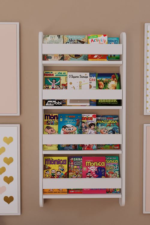 Lino 4 Raflı Montessori Kitaplık Eğitici Çocuk Kitaplığı Çocuk Odası Kitaplığı Beyaz