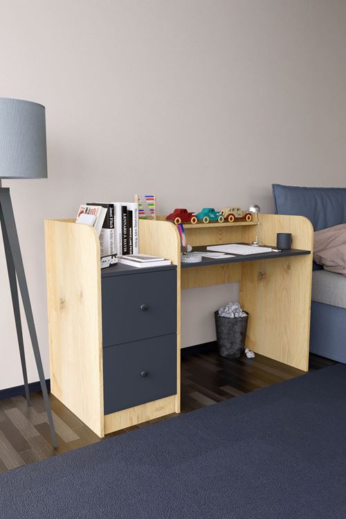 Tilup Çalışma Masası Çam-Antrasit Çocuk Odası Çalışma Masası Çekmeceli