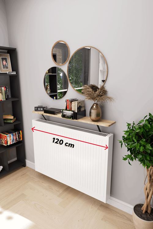 Soravel Petek Üstü Uçan Raf Dresuar Kalorifer Peteği Rafı 120 X 18 Cm Atlantik Çam