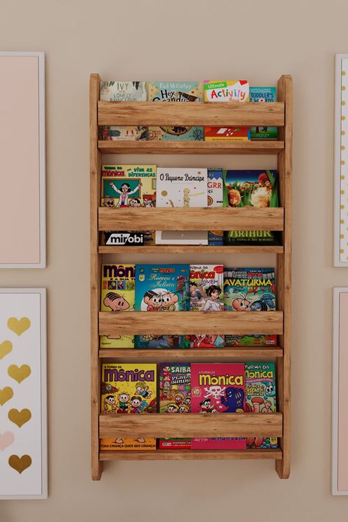 Lino 4 Raflı Montessori Kitaplık Eğitici Çocuk Kitaplığı Çocuk Odası Kitaplığı Atlantik Çam