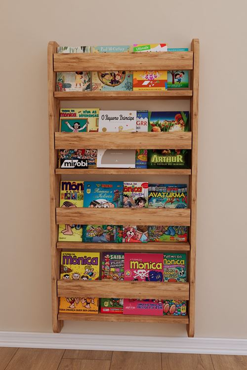 Lino 4 Raflı Montessori Kitaplık Eğitici Çocuk Kitaplığı Çocuk Odası Kitaplığı Atlantik Çam