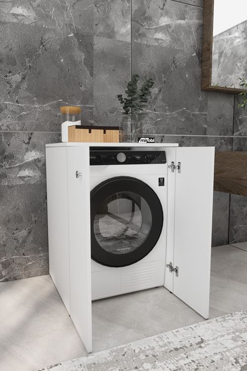 Veltra Kapaklı Çamaşır Makinesi Dolabı Kurutma Makinesi Alt Dolabı Beyaz