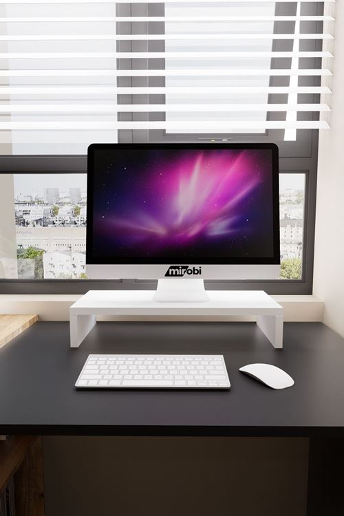 Kula Ekran Monitor Stant Altı Altlığı Organizer Stand Yükseltici Sehpa Beyaz
