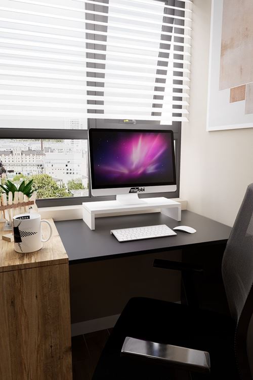 Kula Ekran Monitor Stant Altı Altlığı Organizer Stand Yükseltici Sehpa Beyaz