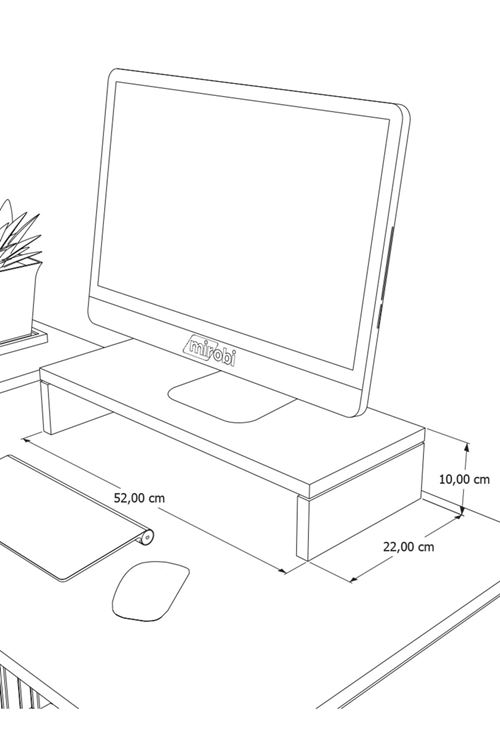 Kula Ekran Monitor Stant Altı Altlığı Organizer Stand Yükseltici Sehpa Beyaz