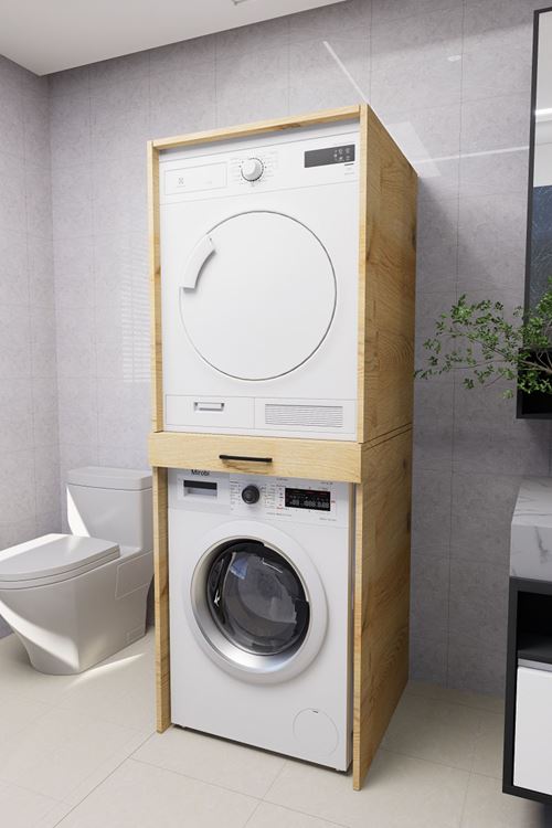 Serenity Banyo Dolabı Çamaşır ve Kurutma Makinesi Dolabı Çam