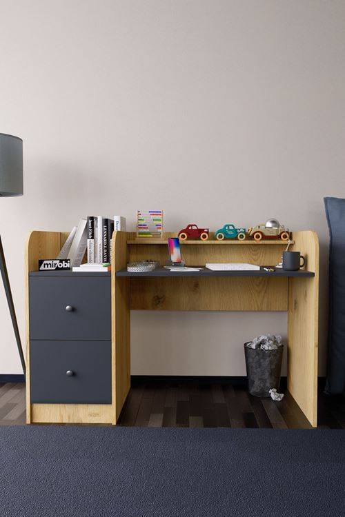 Tilup Çalışma Masası Çam-Antrasit Çocuk Odası Çalışma Masası Çekmeceli