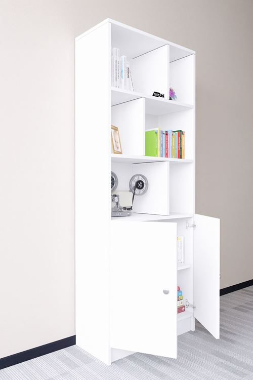 Torfa 2 Kapaklı 6 Bölmeli Dekoratif Kitaplık Beyaz