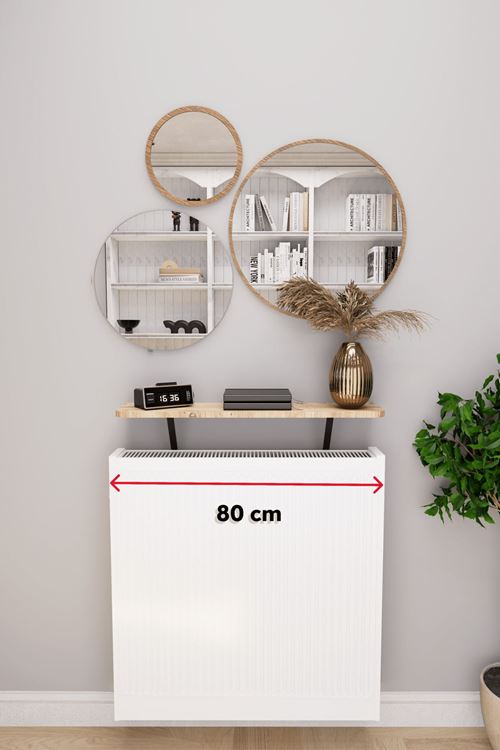Soravel Petek Üstü Uçan Raf Dresuar Kalorifer Peteği Rafı 80 X 18 Cm Atlantik Çam