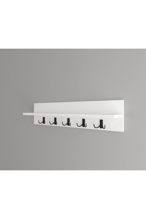 Riva Portmanto Elbise Askılığı, Duvar Askılığı 80 cm Beyaz