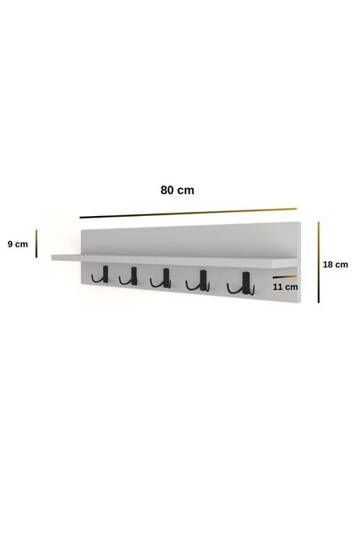 Riva Portmanto Elbise Askılığı, Duvar Askılığı 80 cm Çam