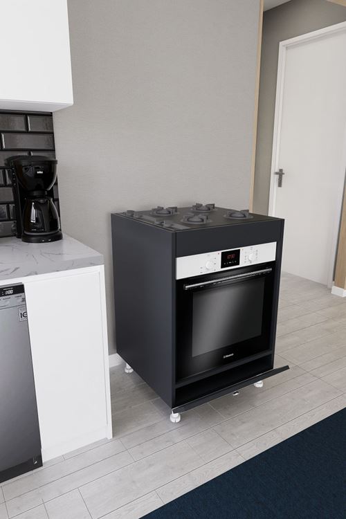 Harmony Ankastre Modülü Kabini Açık Antrasit Fırın Ocak Dolabı Kapaklı Ayarlı Ayaklı