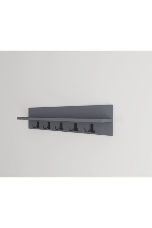 Riva Portmanto Elbise Askılığı, Duvar Askılığı 80 cm Antrasit