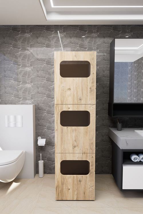 Lavina Banyo Kirli Sepetli Çamaşır Dolabı Çam