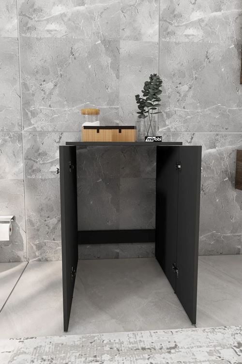 Veltra Kapaklı Çamaşır Makinesi Dolabı Kurutma Makinesi Alt Dolabı Antrasit