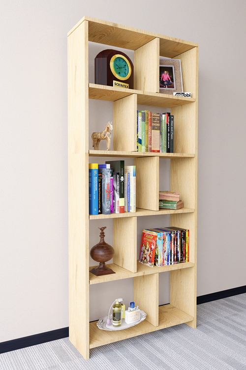 Cordoba 5 Raflı 10 Bölmeli Kitaplık Dekoratif Modern Kitaplık, Çam