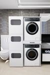 WashBox Banyo Kirli Sepetli Çamaşır Makinası Dolabı ve Kurutma Makinası Dolabı Beyaz