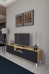 Bravix Modern Tv Ünitesi 3 Bölmeli Tv Sehpası Gövde ÇamKapaklar Antrasit