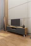 Mirobi Bravon Dekoratif Modern TV Ünitesi Atlantik Çam - Antrasit