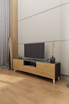 Mirobi Bravon Dekoratif Modern TV Ünitesi Antrasit - Atlantik Çam